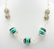 Turquoise and Champagne Necklace 